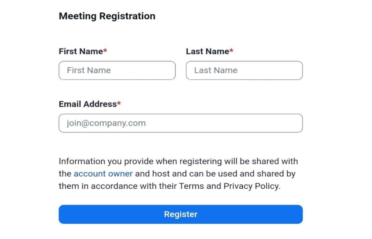 Zoom Registration